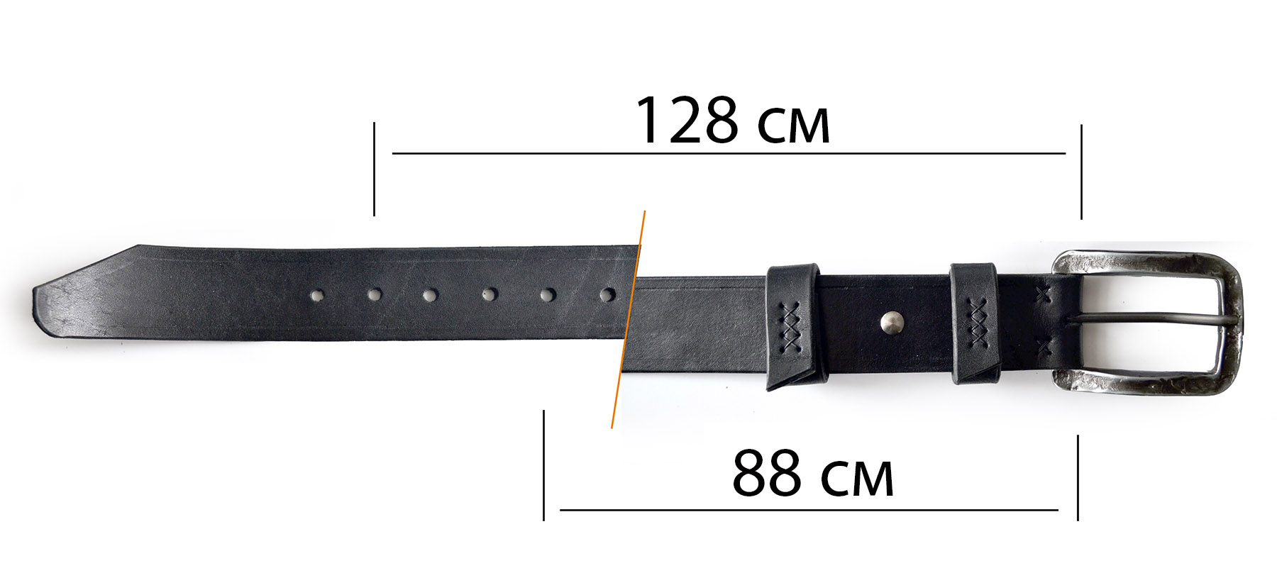 Кожаный ремень Pelt черный 40 мм от useGear