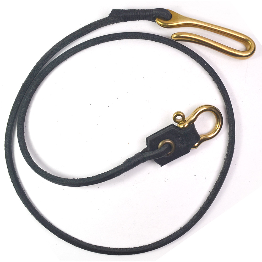 Кожаный ремешок для ключей с карабином, 65 см черный [UBL529]