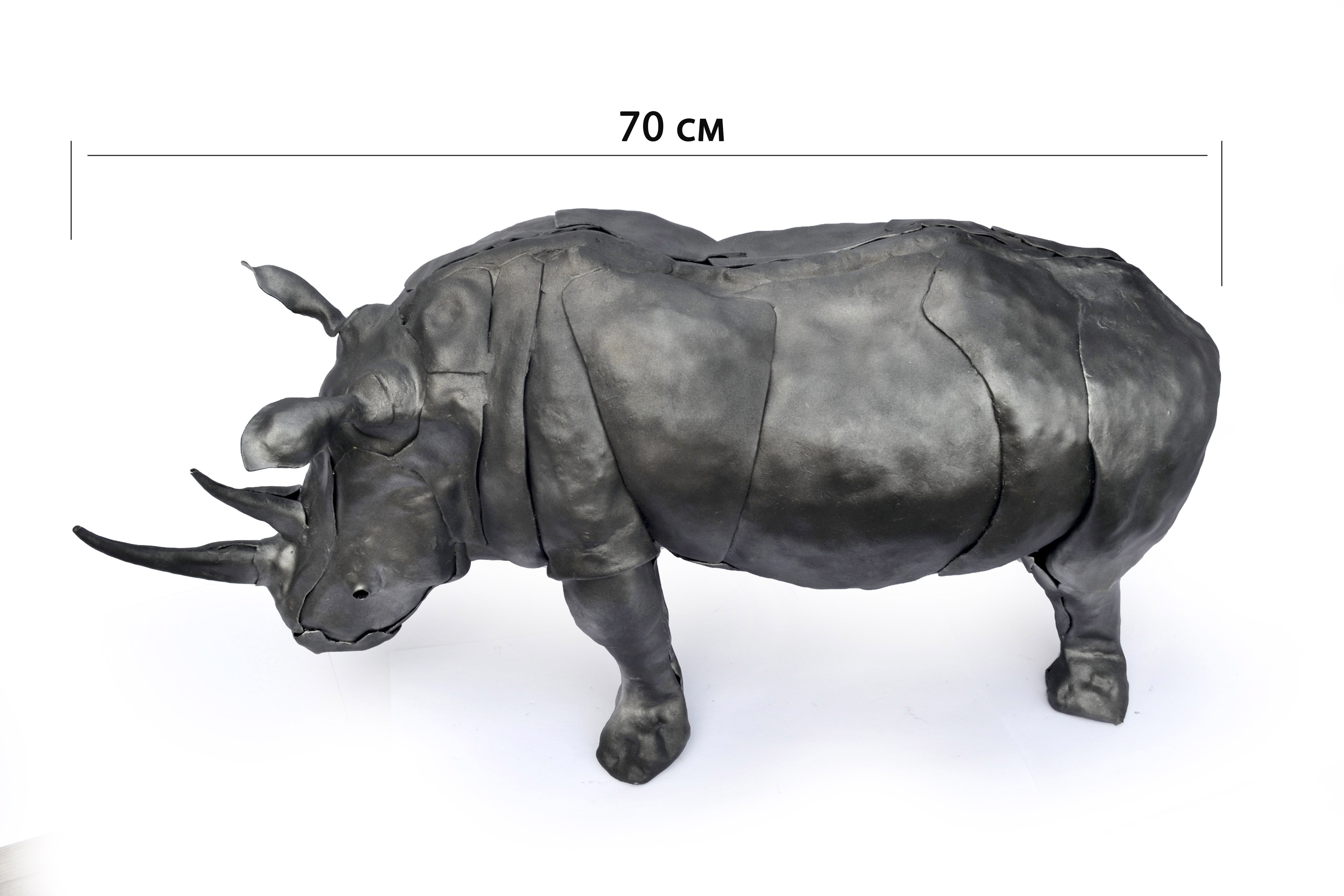 Носорог, кованая скульптура, 150 часов работы кузнеца