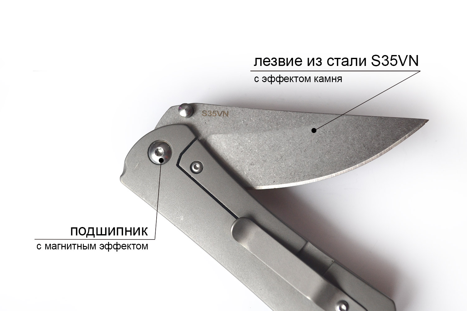Складной нож #55 из титана и стали от useGear