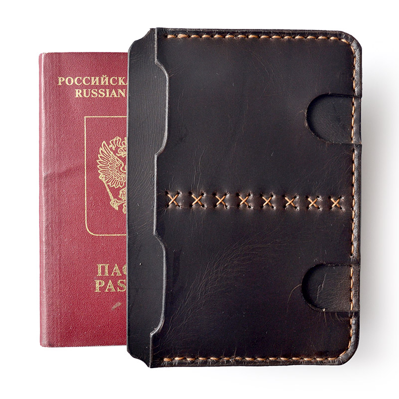 чехол для паспорта uno из коричневой кожи [uspсur426]